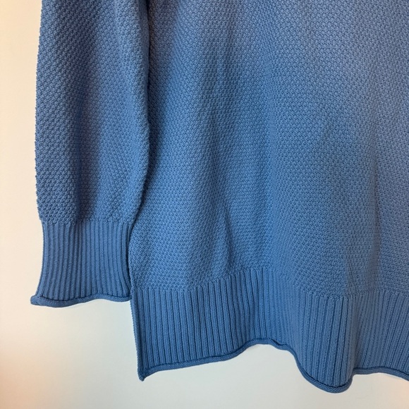 Soft Surroundings NWT Blue Sweater M Medium Marin Back Button Sweater - Picture 5 of 10